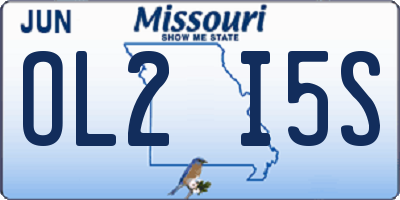 MO license plate OL2I5S
