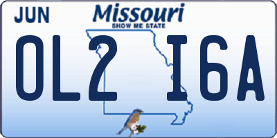 MO license plate OL2I6A