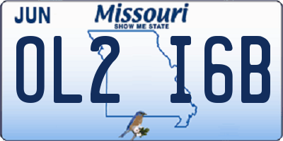 MO license plate OL2I6B