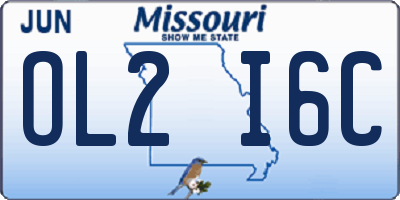 MO license plate OL2I6C