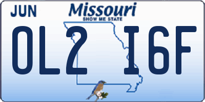 MO license plate OL2I6F