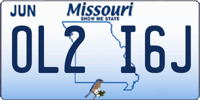 MO license plate OL2I6J