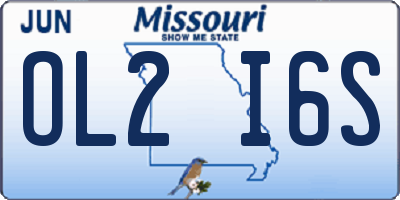 MO license plate OL2I6S