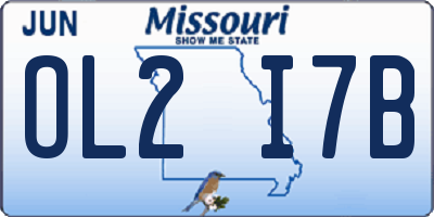 MO license plate OL2I7B