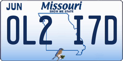 MO license plate OL2I7D