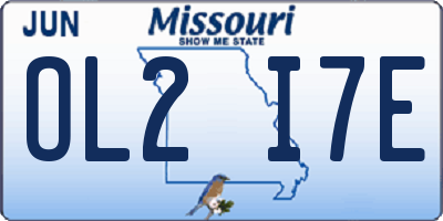 MO license plate OL2I7E