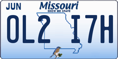MO license plate OL2I7H