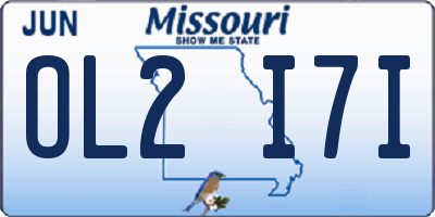 MO license plate OL2I7I