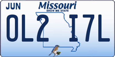 MO license plate OL2I7L