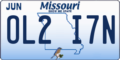 MO license plate OL2I7N