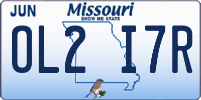 MO license plate OL2I7R