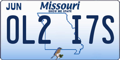 MO license plate OL2I7S