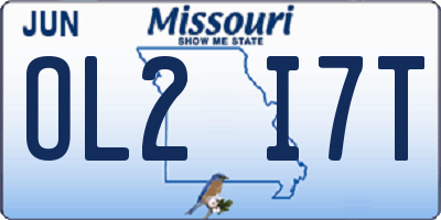 MO license plate OL2I7T