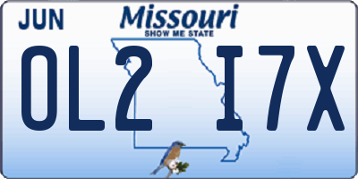 MO license plate OL2I7X