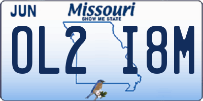 MO license plate OL2I8M