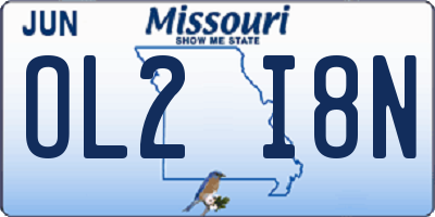 MO license plate OL2I8N