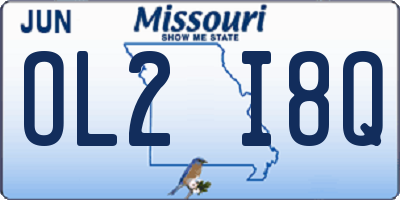 MO license plate OL2I8Q