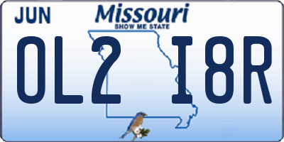 MO license plate OL2I8R