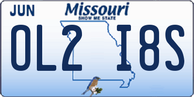 MO license plate OL2I8S