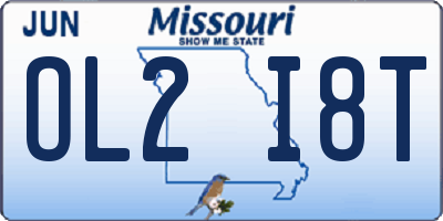 MO license plate OL2I8T