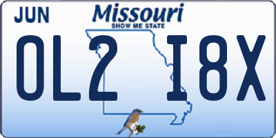 MO license plate OL2I8X
