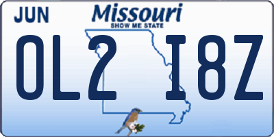 MO license plate OL2I8Z