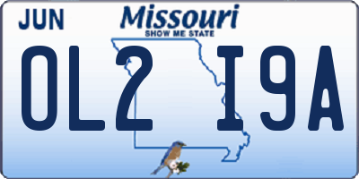 MO license plate OL2I9A