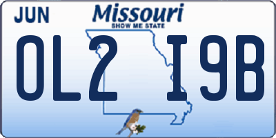 MO license plate OL2I9B