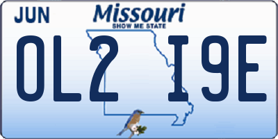 MO license plate OL2I9E
