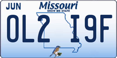 MO license plate OL2I9F