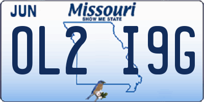 MO license plate OL2I9G