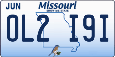 MO license plate OL2I9I