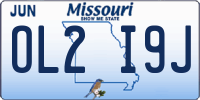MO license plate OL2I9J