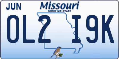 MO license plate OL2I9K