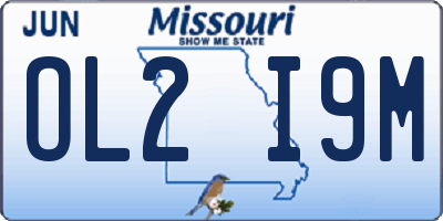 MO license plate OL2I9M
