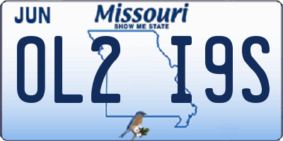 MO license plate OL2I9S