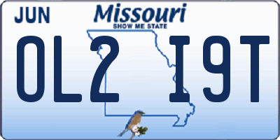 MO license plate OL2I9T