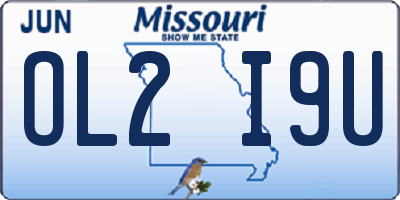 MO license plate OL2I9U
