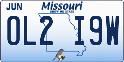 MO license plate OL2I9W