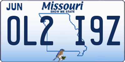 MO license plate OL2I9Z