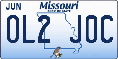MO license plate OL2J0C
