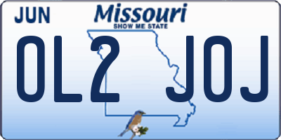 MO license plate OL2J0J