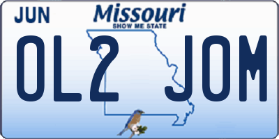 MO license plate OL2J0M