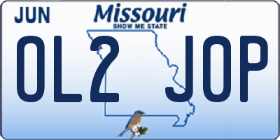 MO license plate OL2J0P