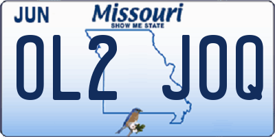 MO license plate OL2J0Q