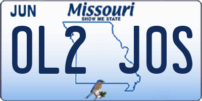 MO license plate OL2J0S