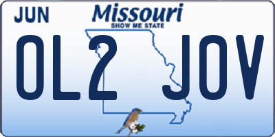MO license plate OL2J0V