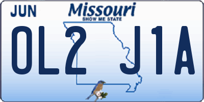 MO license plate OL2J1A