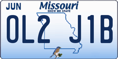 MO license plate OL2J1B