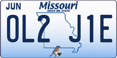 MO license plate OL2J1E